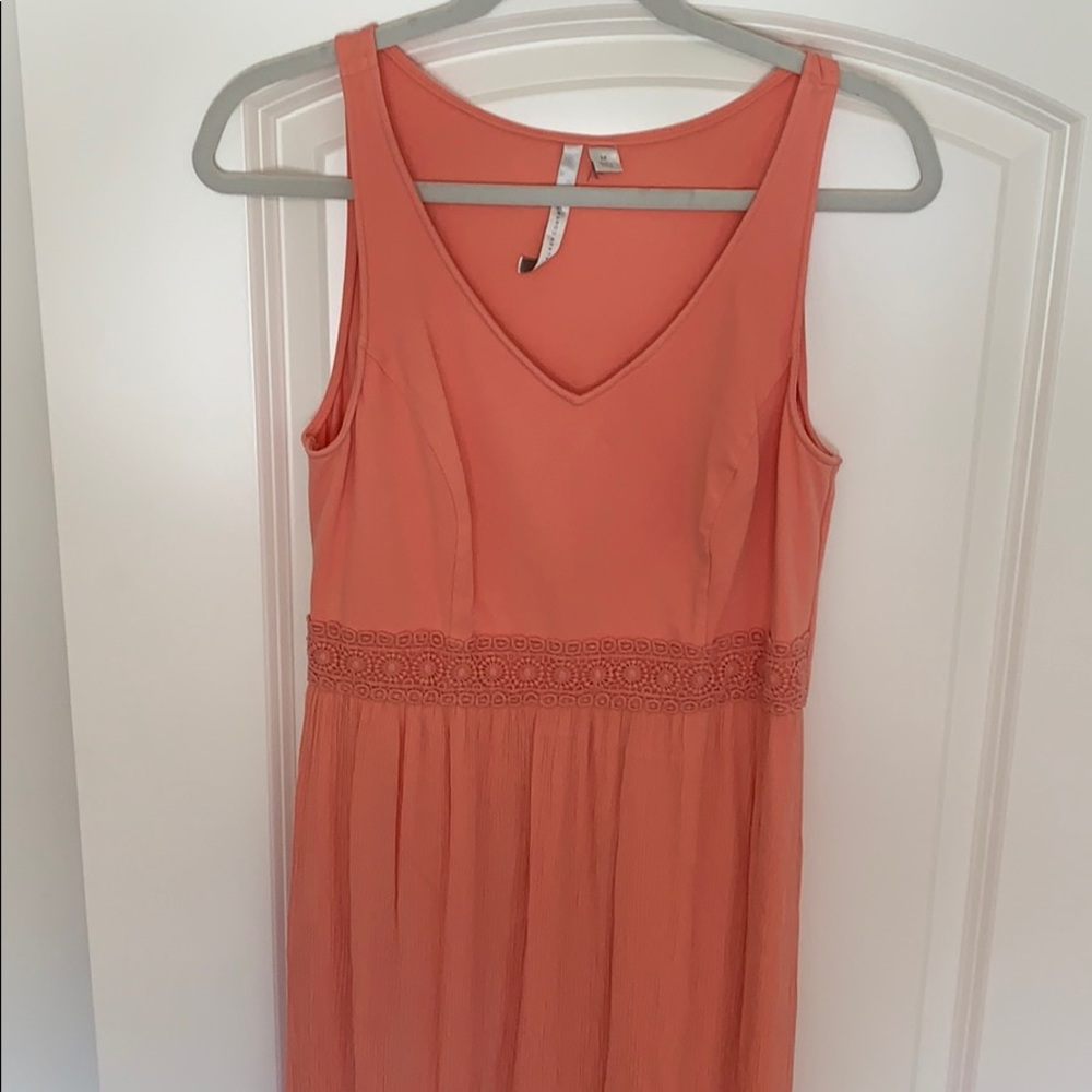 Lauren Conrand peach maxi dress